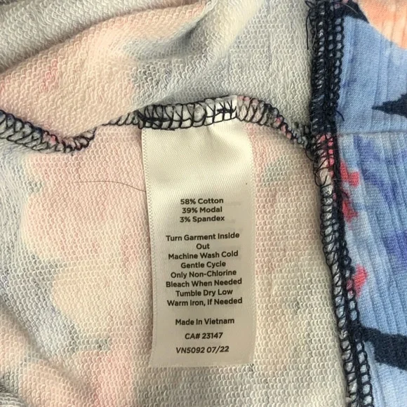 Fabletics Blue and Pink Floral Quarter-Zip Sweatshirt - Picture 7 of 10